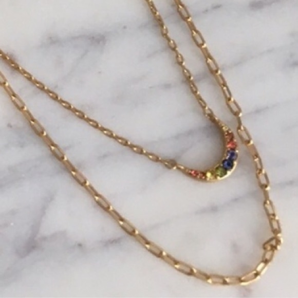 Madewell Rainbow Pavé Moon Necklace Set - Picture 3 of 10